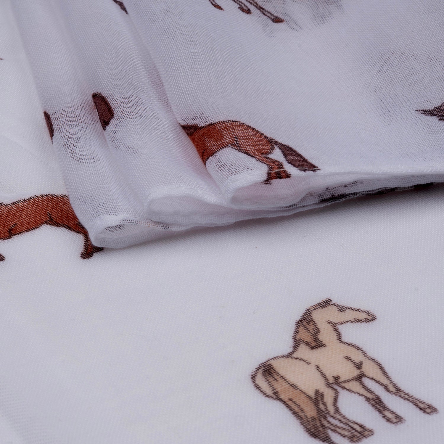 Galloping Horse Print Scarf (Size 90 x 180 Cm) - White 8519254 4