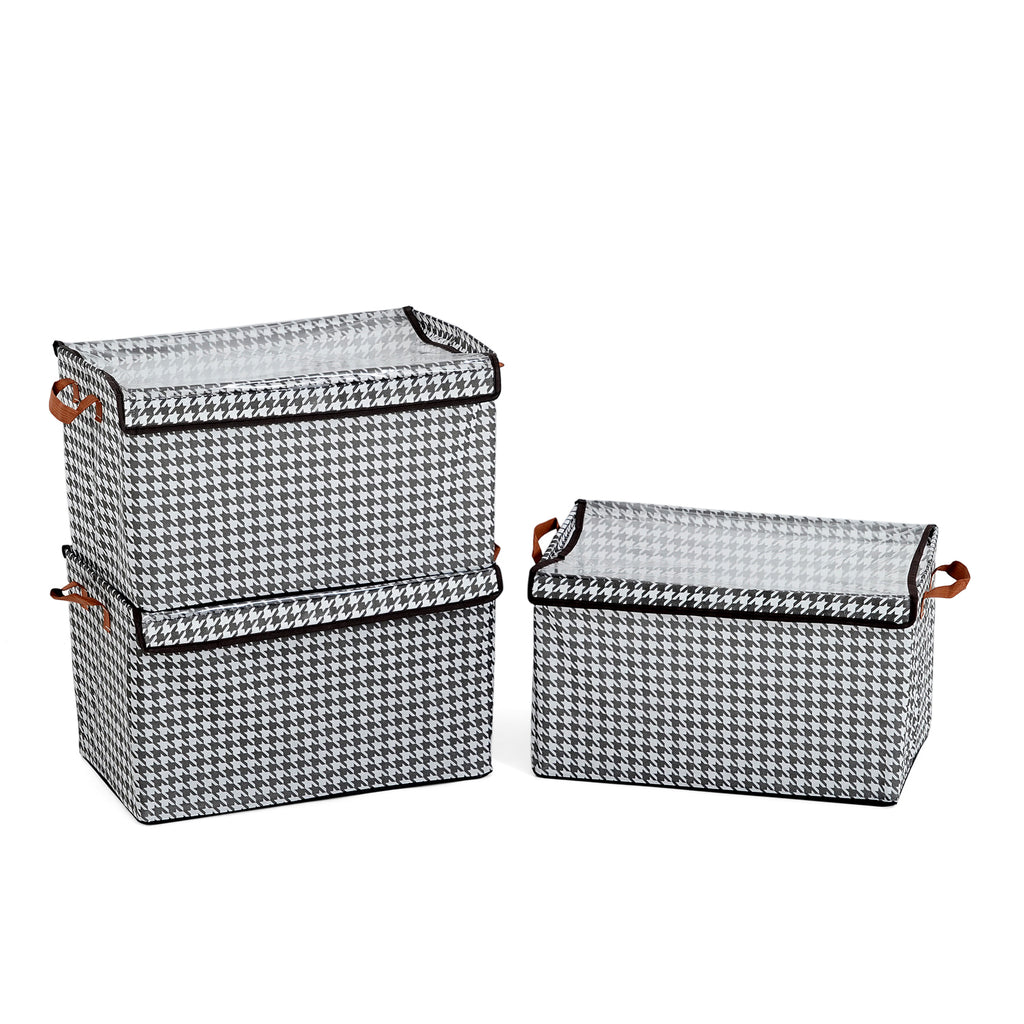 Patterned Storage Box (Size 50x32x30 cm) - Black_8519572