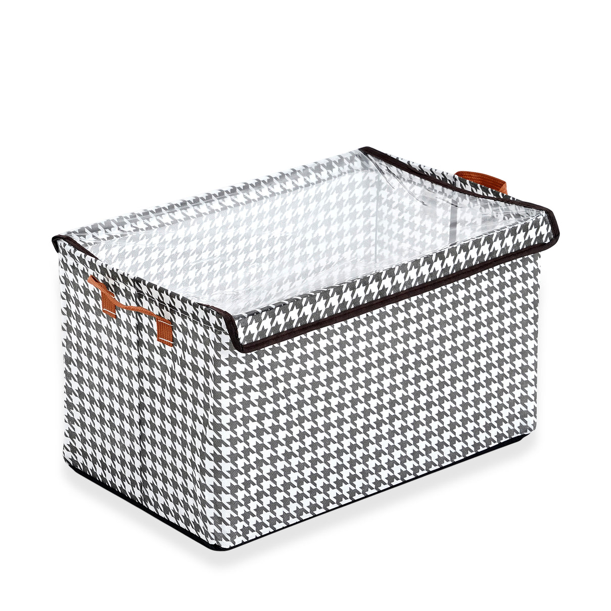 Pack of 3 - Houndstooth Non-Woven Extra Large Storage Organizer Box (50 x 32 x 30 cm) - Black 8519572 2