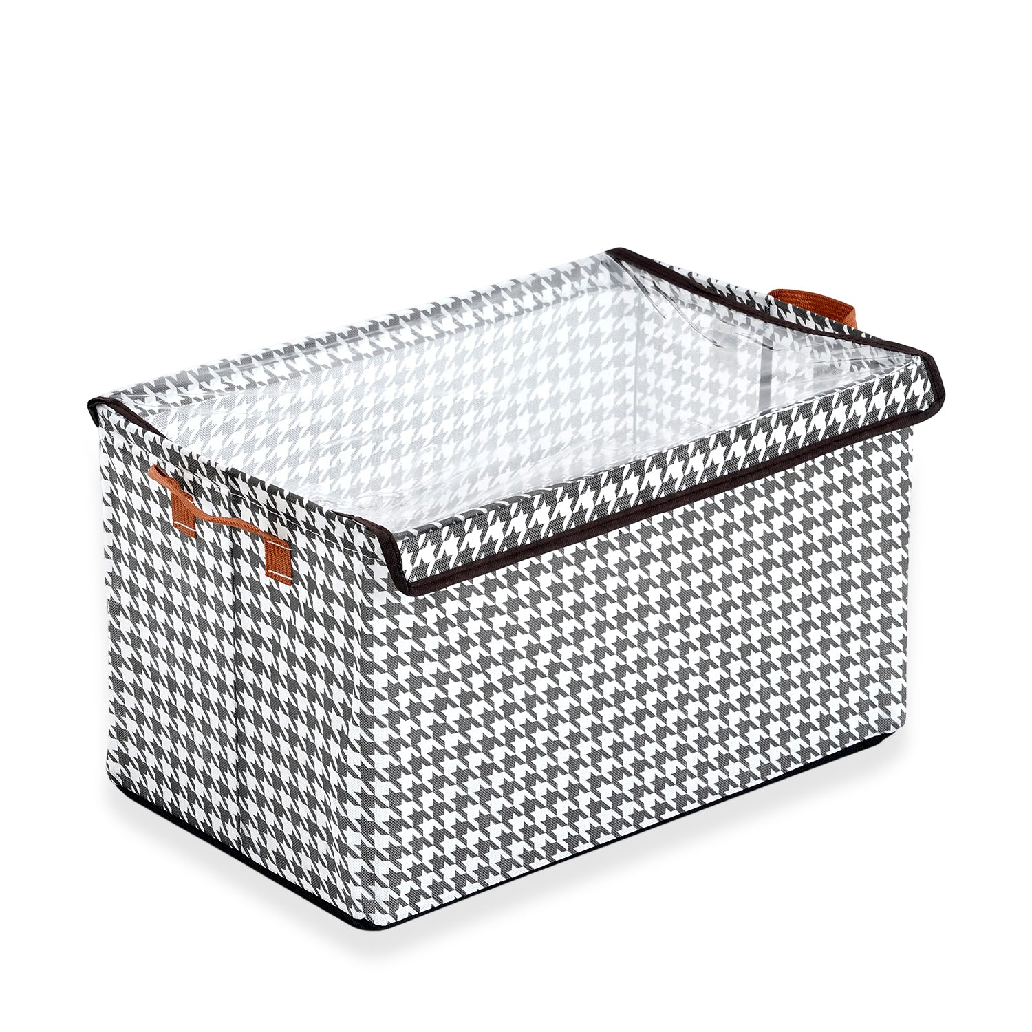 Pack of 3 - Houndstooth Non-Woven Extra Large Storage Organizer Box (50 x 32 x 30 cm) - Black 8519572 2