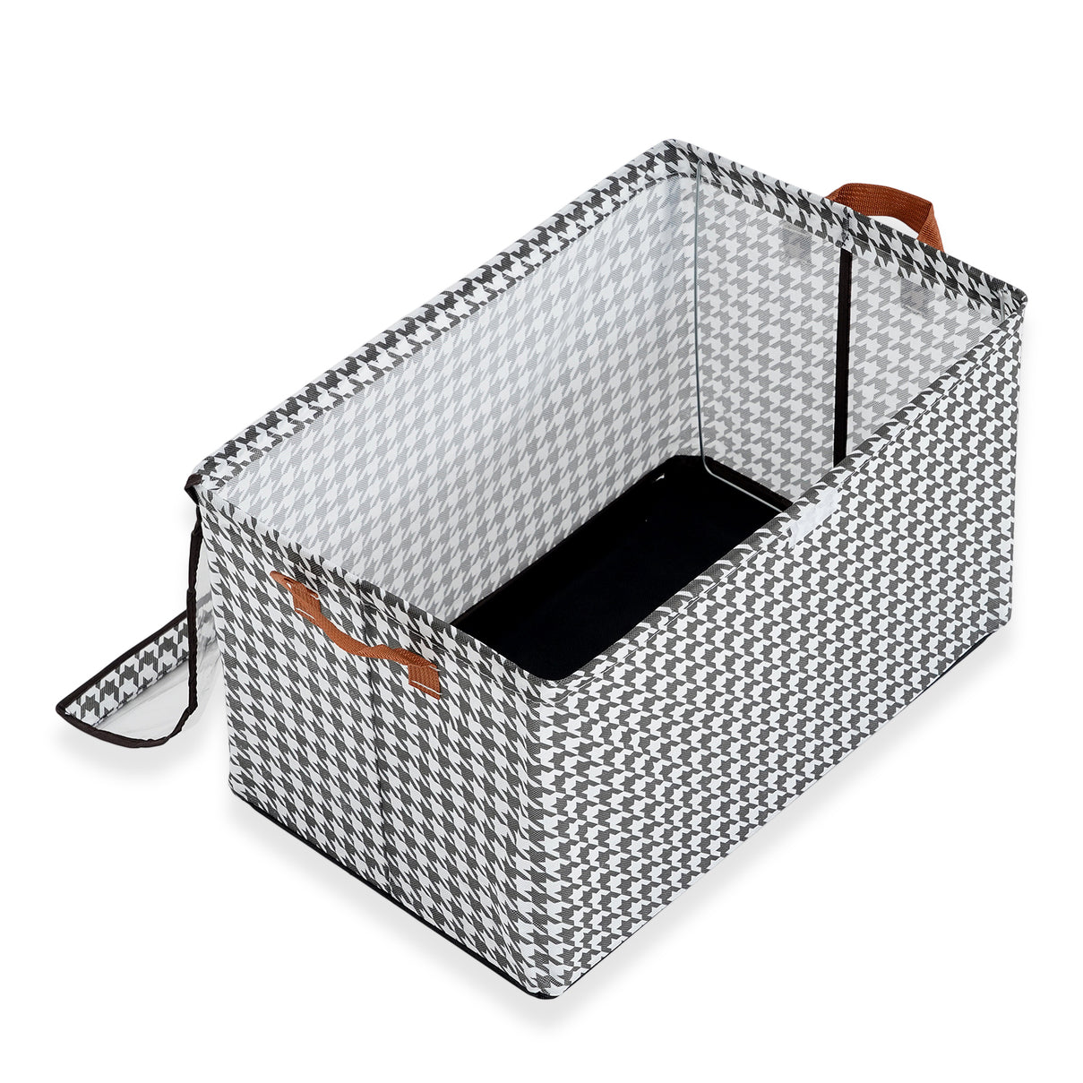 Pack of 3 - Houndstooth Non-Woven Extra Large Storage Organizer Box (50 x 32 x 30 cm) - Black 8519572 3