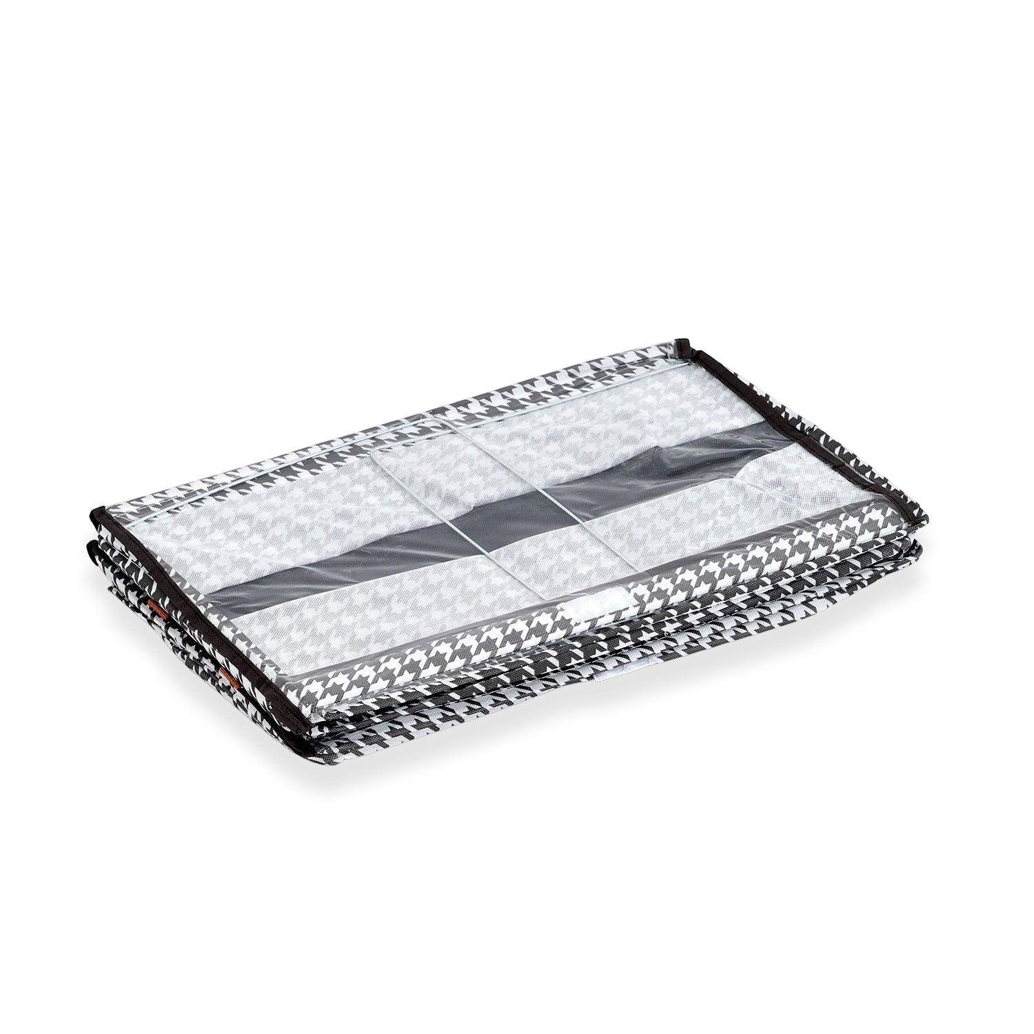 Pack of 3 - Houndstooth Non-Woven Extra Large Storage Organizer Box (50 x 32 x 30 cm) - Black 8519572 4