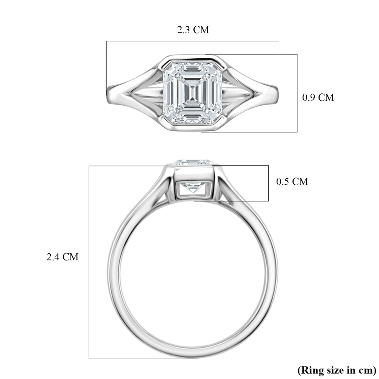 D'Joy - GRA Certified Moissanite D-VVS1 Solitaire Ring in Rhodium Overlay Sterling Silver 1.00 Ct. V32518977 6