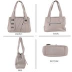 Designer Inspired - Dual-Handle Convertible Crossbody & Shoulder Handbag - Grey_8519655_4