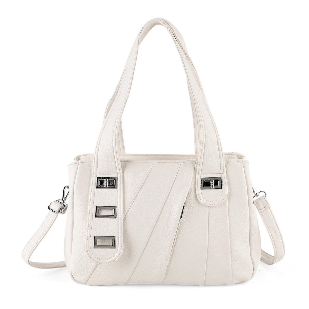 Designer Inspired - Dual-Handle Convertible Crossbody &amp; Shoulder Handbag - White V32517073 0