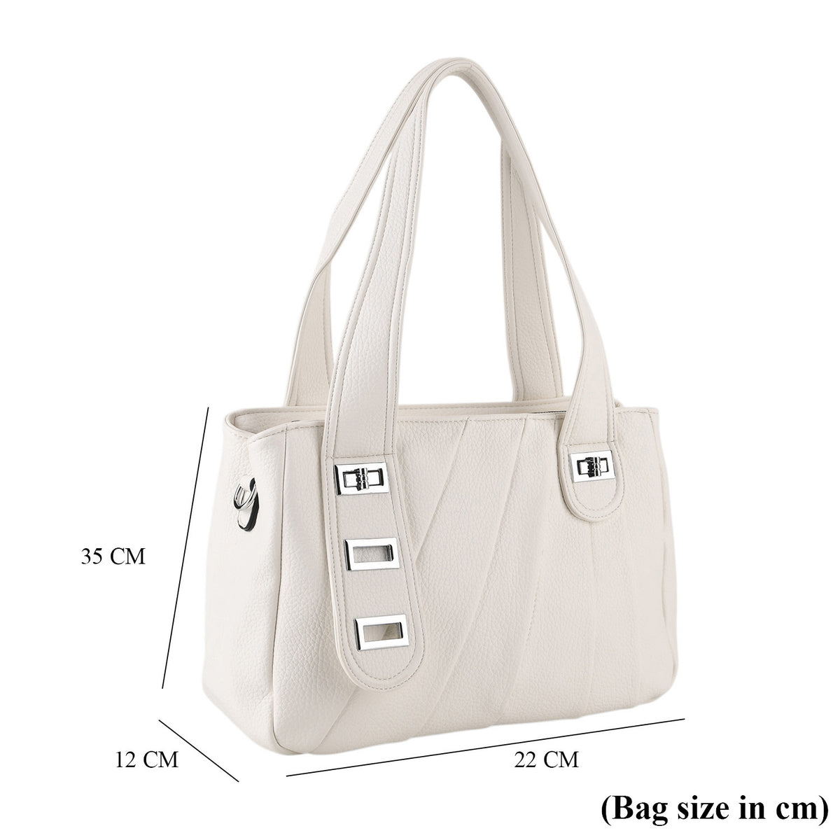 Designer Inspired - Dual-Handle Convertible Crossbody &amp; Shoulder Handbag - White V32517073 8