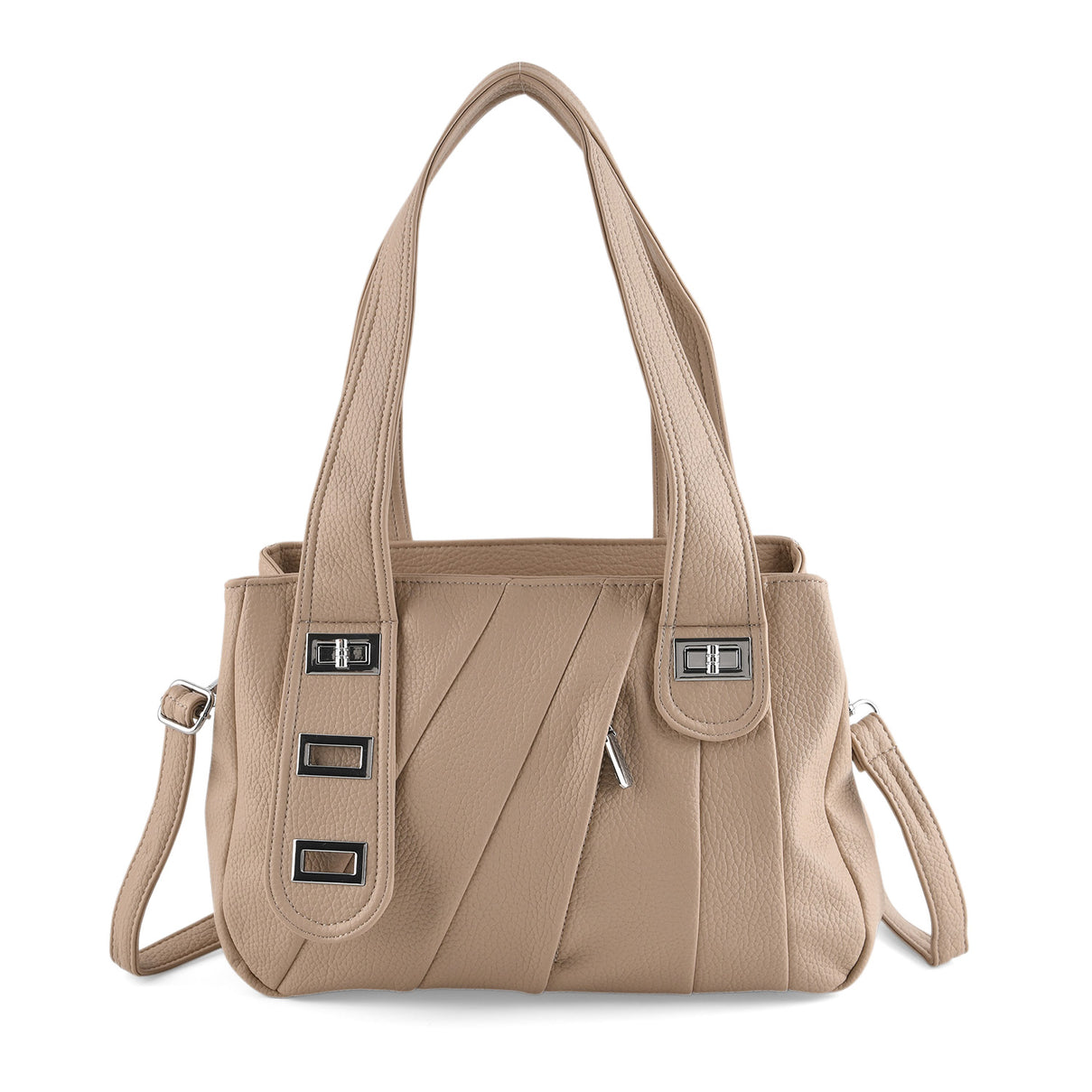 Designer Inspired - Dual-Handle Convertible Crossbody &amp; Shoulder Handbag - Khaki V32527754 0