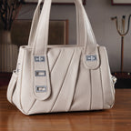 Designer Inspired - Dual-Handle Convertible Crossbody & Shoulder Handbag - Khaki_8519658_1