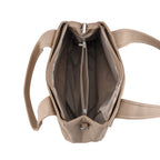 Designer Inspired - Dual-Handle Convertible Crossbody & Shoulder Handbag - Khaki_8519658_5