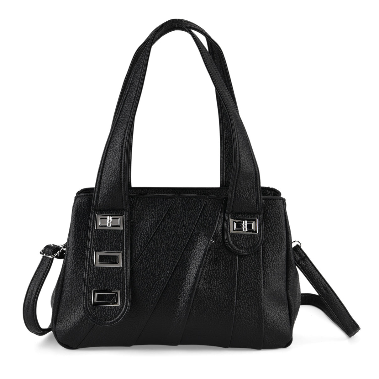 Designer Inspired - Dual-Handle Convertible Crossbody &amp; Shoulder Handbag - Black 8519659 0