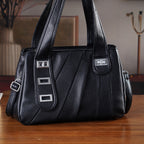 Designer Inspired - Dual-Handle Convertible Crossbody & Shoulder Handbag - Black_8519659_1