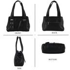 Designer Inspired - Dual-Handle Convertible Crossbody & Shoulder Handbag - Black_8519659_4