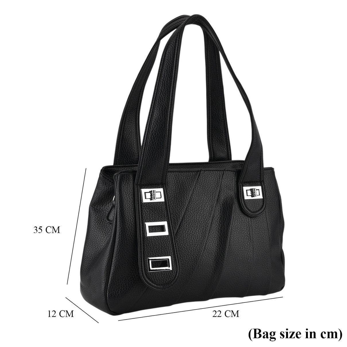 Designer Inspired - Dual-Handle Convertible Crossbody &amp; Shoulder Handbag - Black 8519659 8