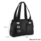 Designer Inspired - Dual-Handle Convertible Crossbody & Shoulder Handbag - Black_8519659_7
