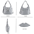 Designer Inspired Womens Multi-Pocket Crossbody Hobo Bag - Blue_8519685_4