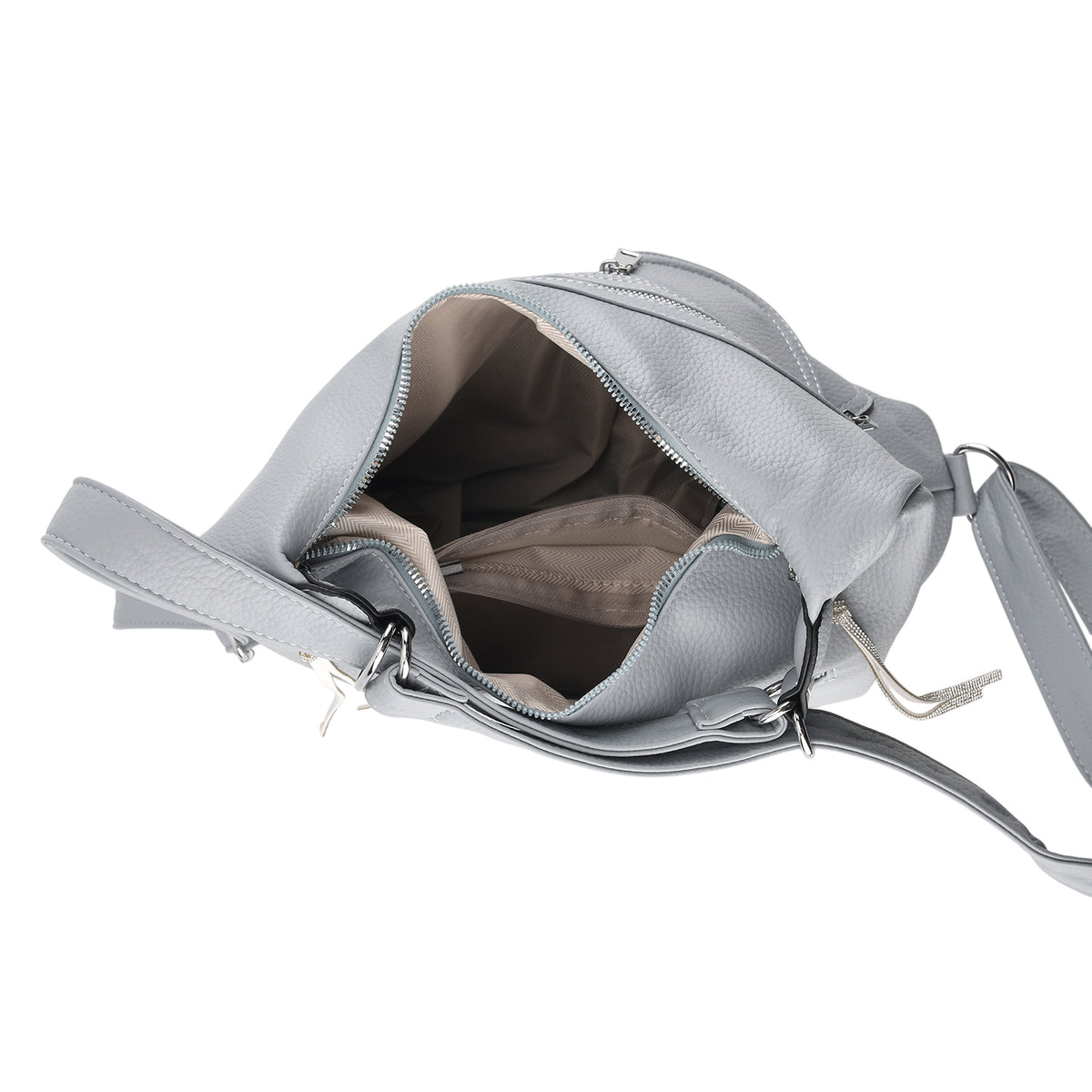 Designer Inspired Womens Multi-Pocket Crossbody Hobo Bag - Blue V32577098 5