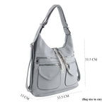Designer Inspired Womens Multi-Pocket Crossbody Hobo Bag - Blue_8519685_7