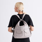 Designer Inspired Womens Multi-Pocket Crossbody Hobo Bag - Grey_8519686_3