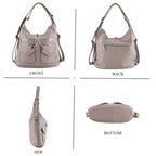 Designer Inspired Womens Multi-Pocket Crossbody Hobo Bag - Grey_8519686_4