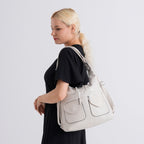 Designer Inspired Womens Multi-Pocket Crossbody Hobo Bag - White_8519687_2