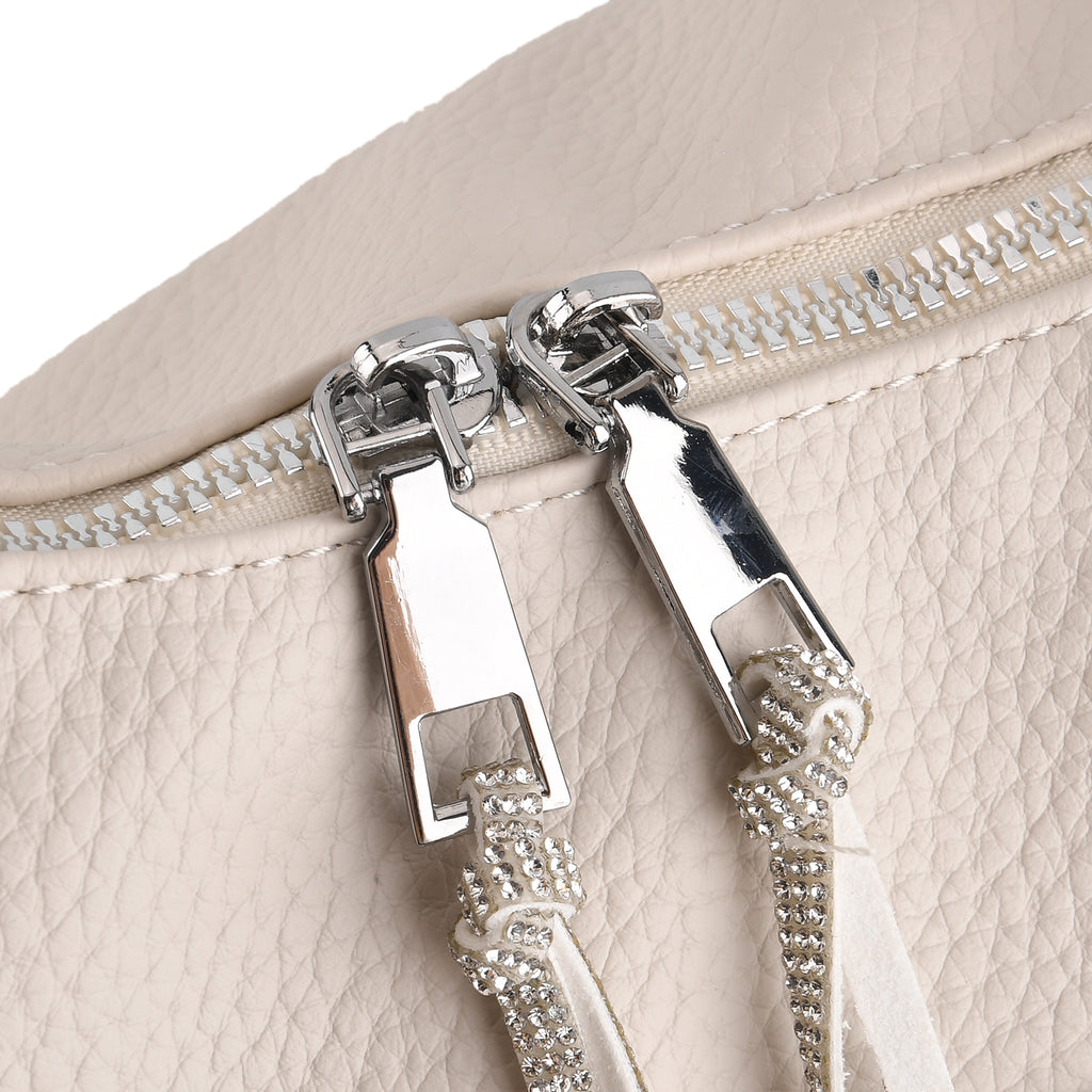 Designer Inspired Womens Multi-Pocket Crossbody Hobo Bag - White_8519687_6