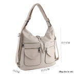 Designer Inspired Womens Multi-Pocket Crossbody Hobo Bag - White_8519687_7