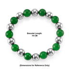 Green Jadeite Jade and Hematite Stretchable Bracelet (Size - 7.5) 200.00 Ct._8519748_4