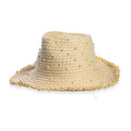 Designer Paper Straw Sun Hat with Artificial Pearls (58cm) - Off White_8519771_4