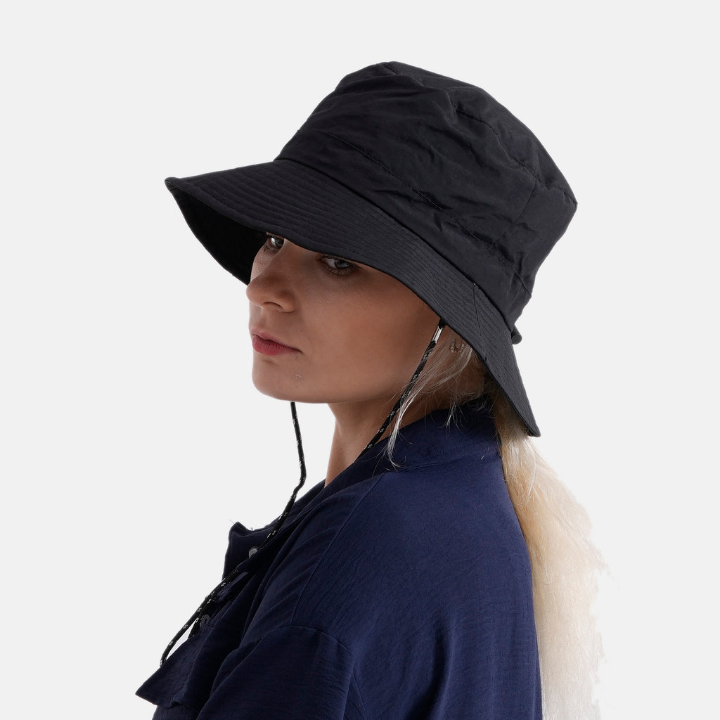 Lifestyle Foldable Sun Hat (58cm) - Black_8519812_2