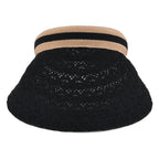 Lifestyle 100% Paper Floral Texture Straw Hat (57-58cm) - Black_8519855