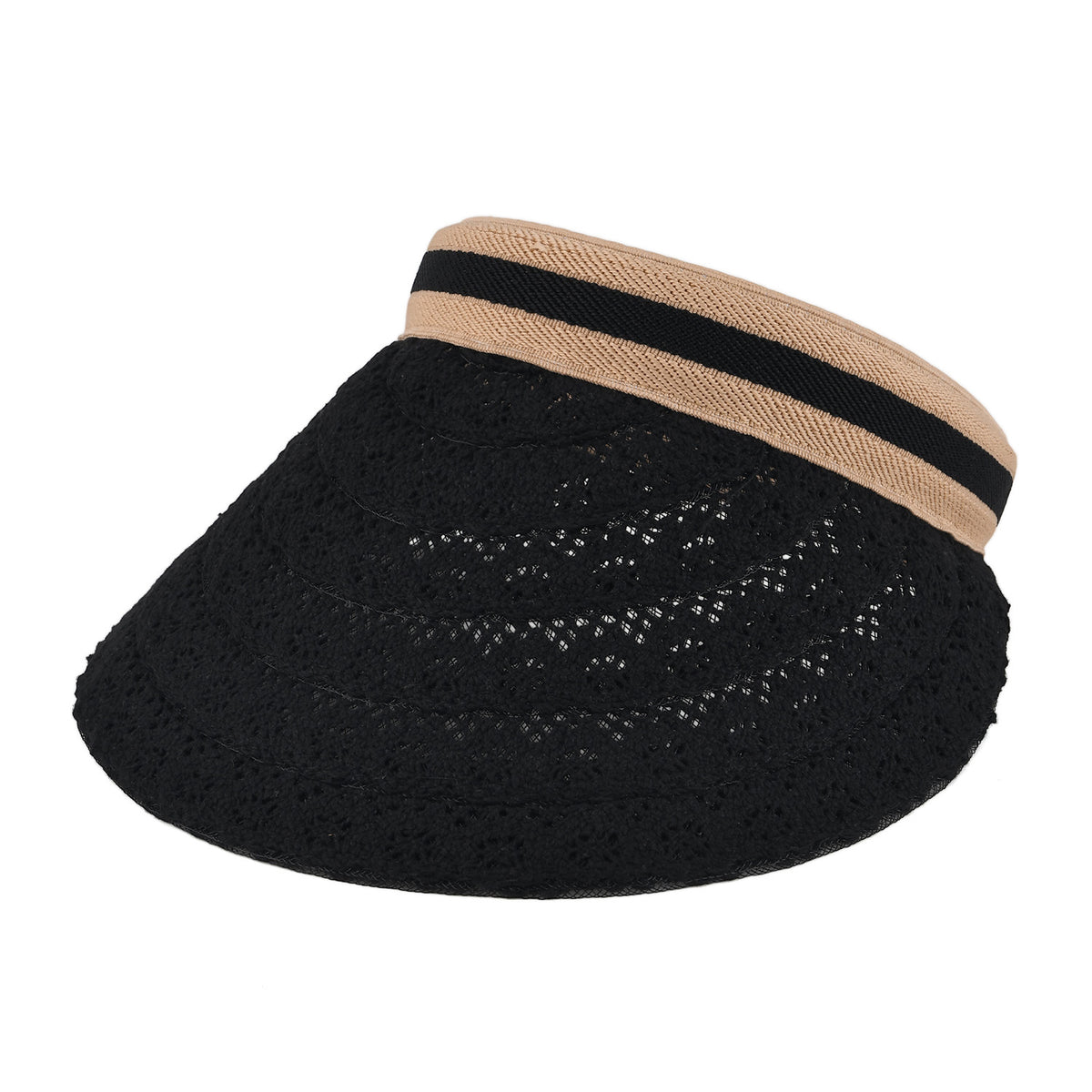 Lifestyle 100% Paper Floral Texture Straw Hat (57-58cm) - Black V32519430 5