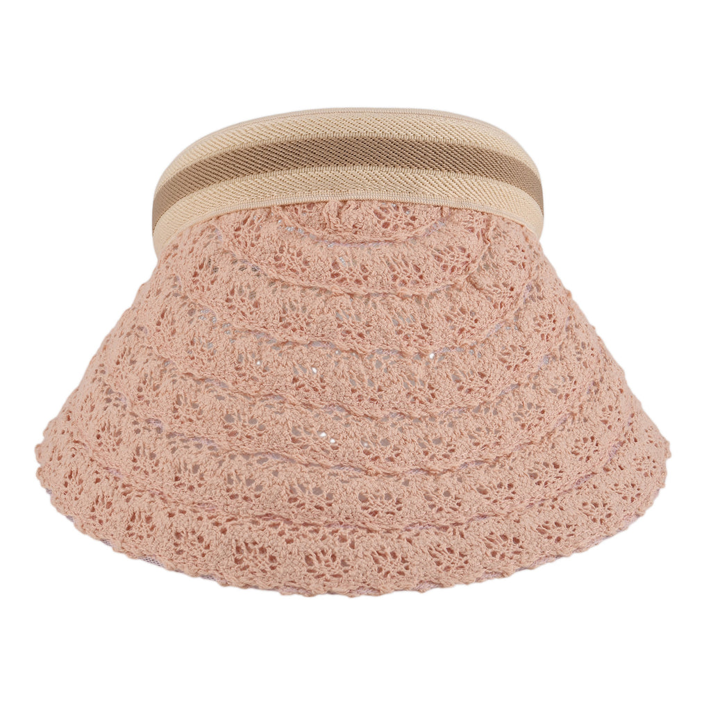 Lifestyle 100% Paper Floral Texture Straw Hat (57-58cm) - Pink_8519856