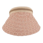 Lifestyle 100% Paper Floral Texture Straw Hat (57-58cm) - Pink_8519856