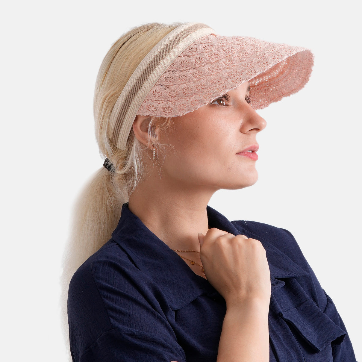 Lifestyle 100% Paper Floral Texture Straw Hat (57-58cm) - Pink V32514987 4