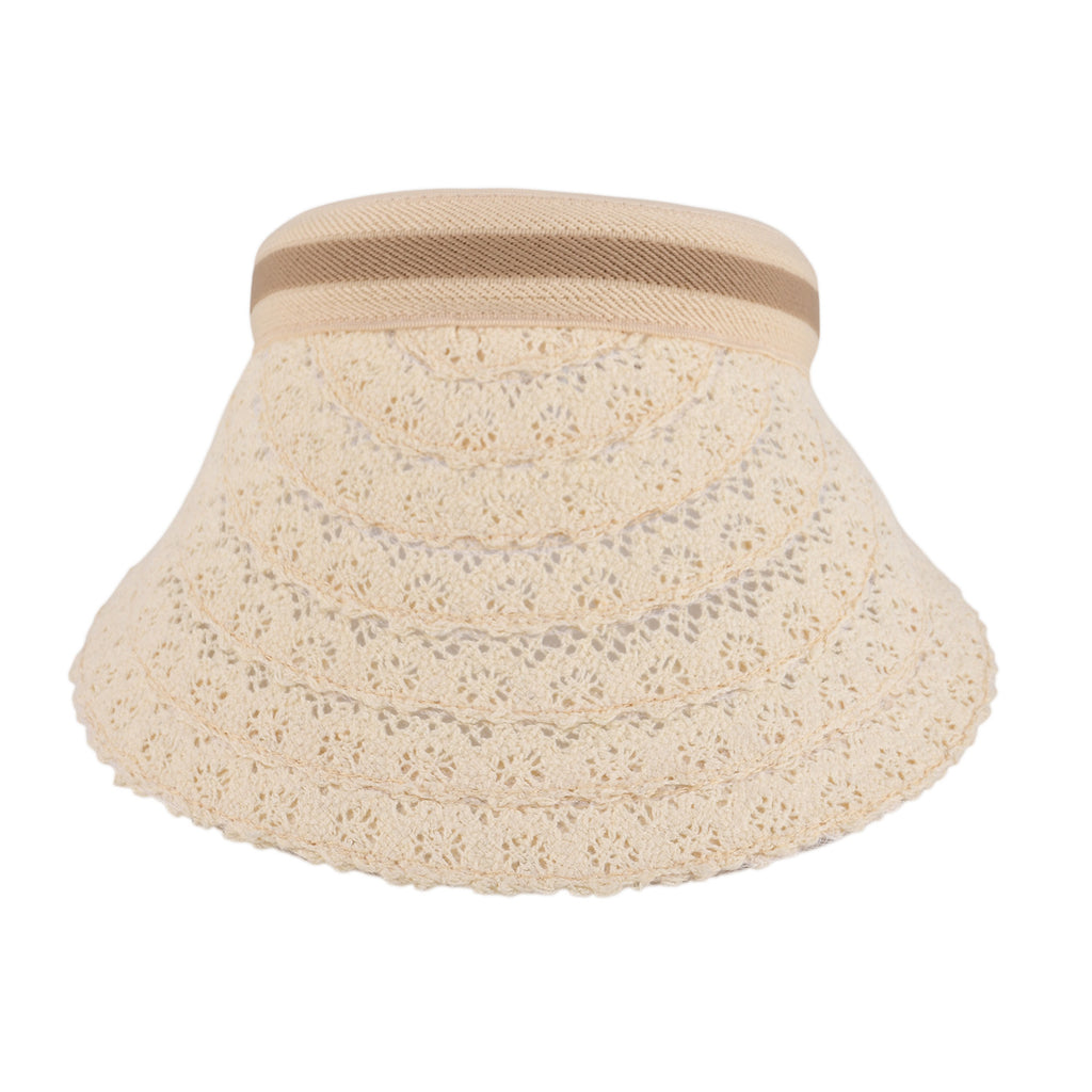 Lifestyle 100% Paper Floral Texture Straw Hat (57-58cm) - Off White_8519857