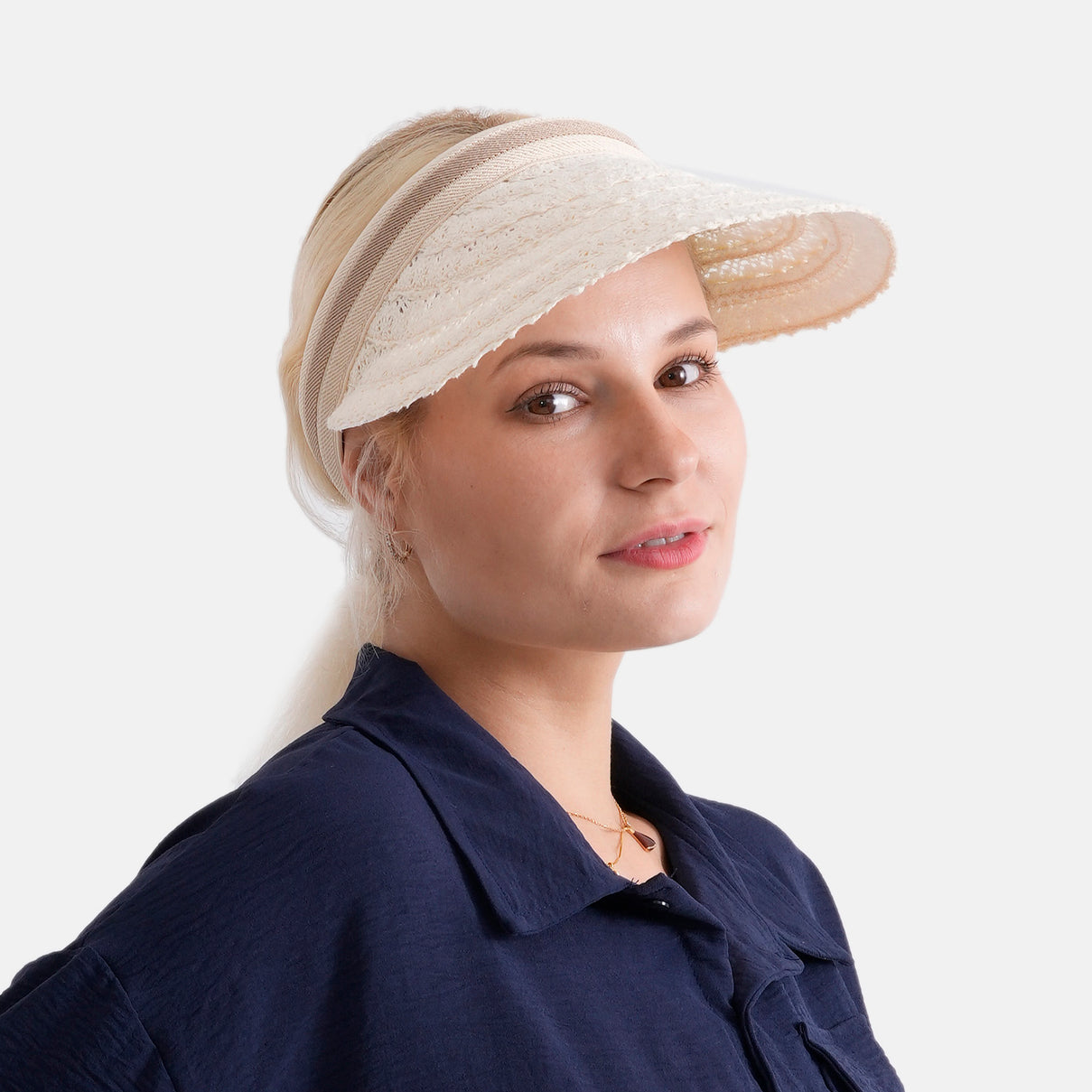 Lifestyle 100% Paper Floral Texture Straw Hat (57-58cm) - Off White V32538463 2