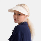 Lifestyle 100% Paper Floral Texture Straw Hat (57-58cm) - Off White_8519857_3