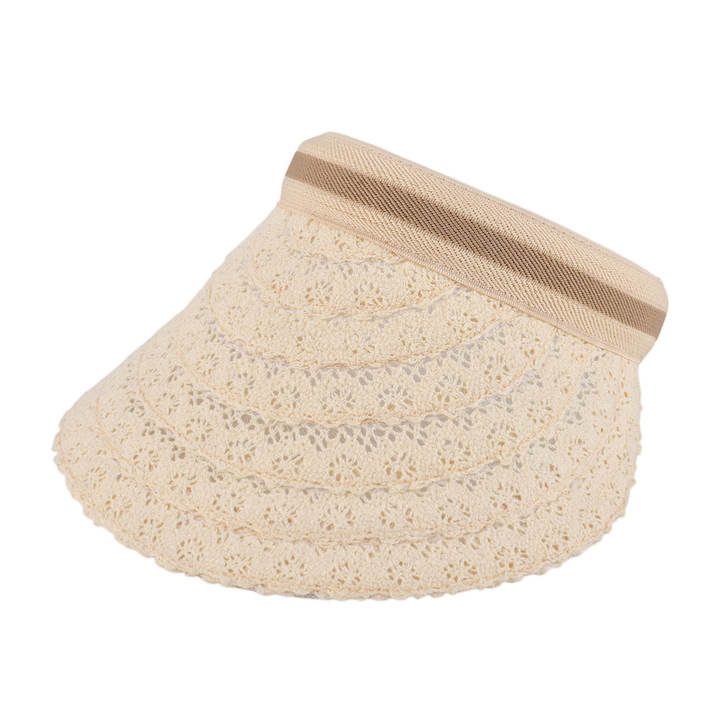 Lifestyle 100% Paper Floral Texture Straw Hat (57-58cm) - Off White_8519857_4