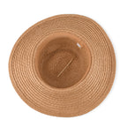 Woven Paper Straw Sun Hat with Lemon Print Scarf (57-58cm) - Khaki & Yellow_8519889_4
