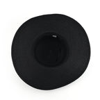 Woven Paper Straw Wide-Brim Sun Hat (57cm) - Black_8519902_5