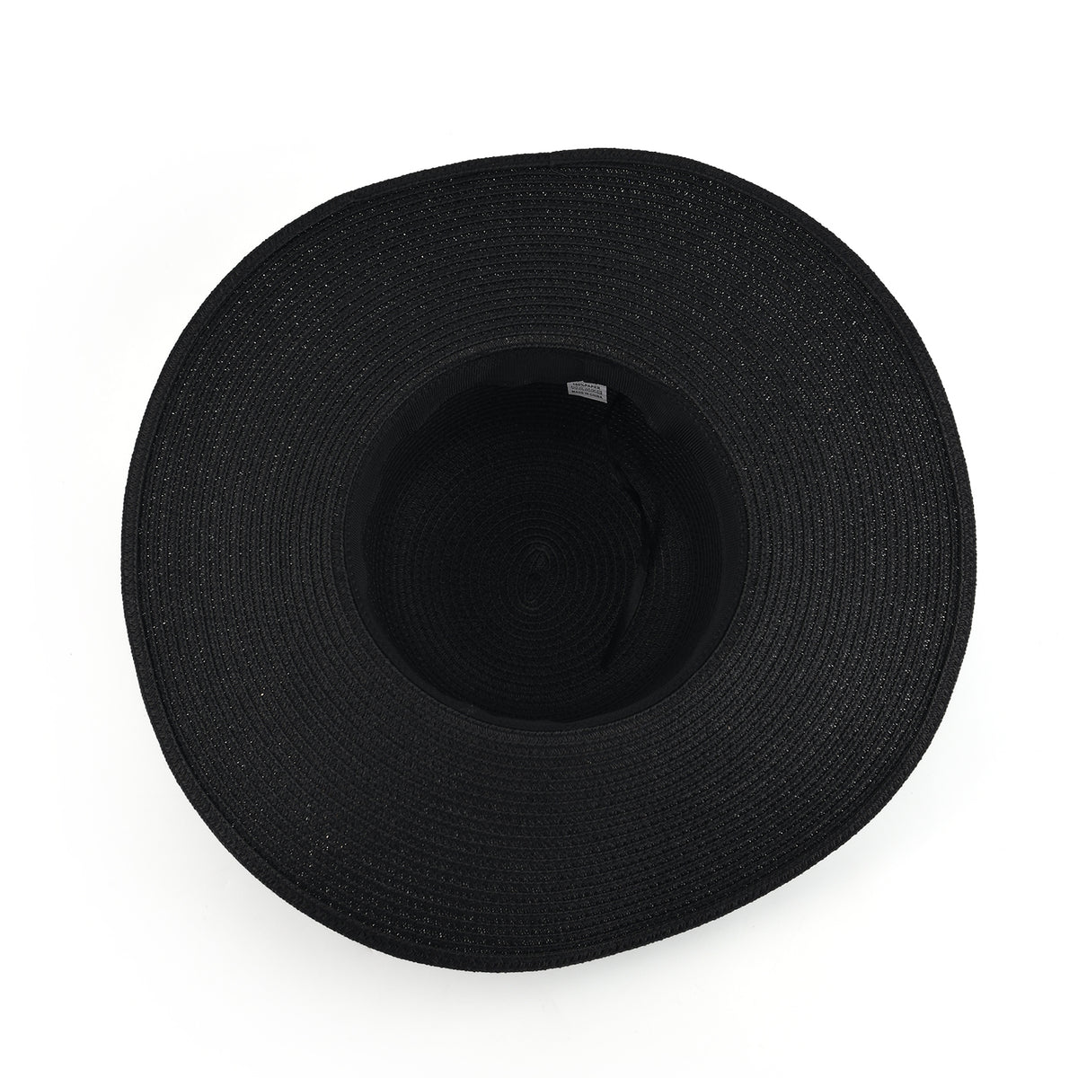 Woven Paper Straw Wide-Brim Sun Hat (57cm) - Black V32530505 6