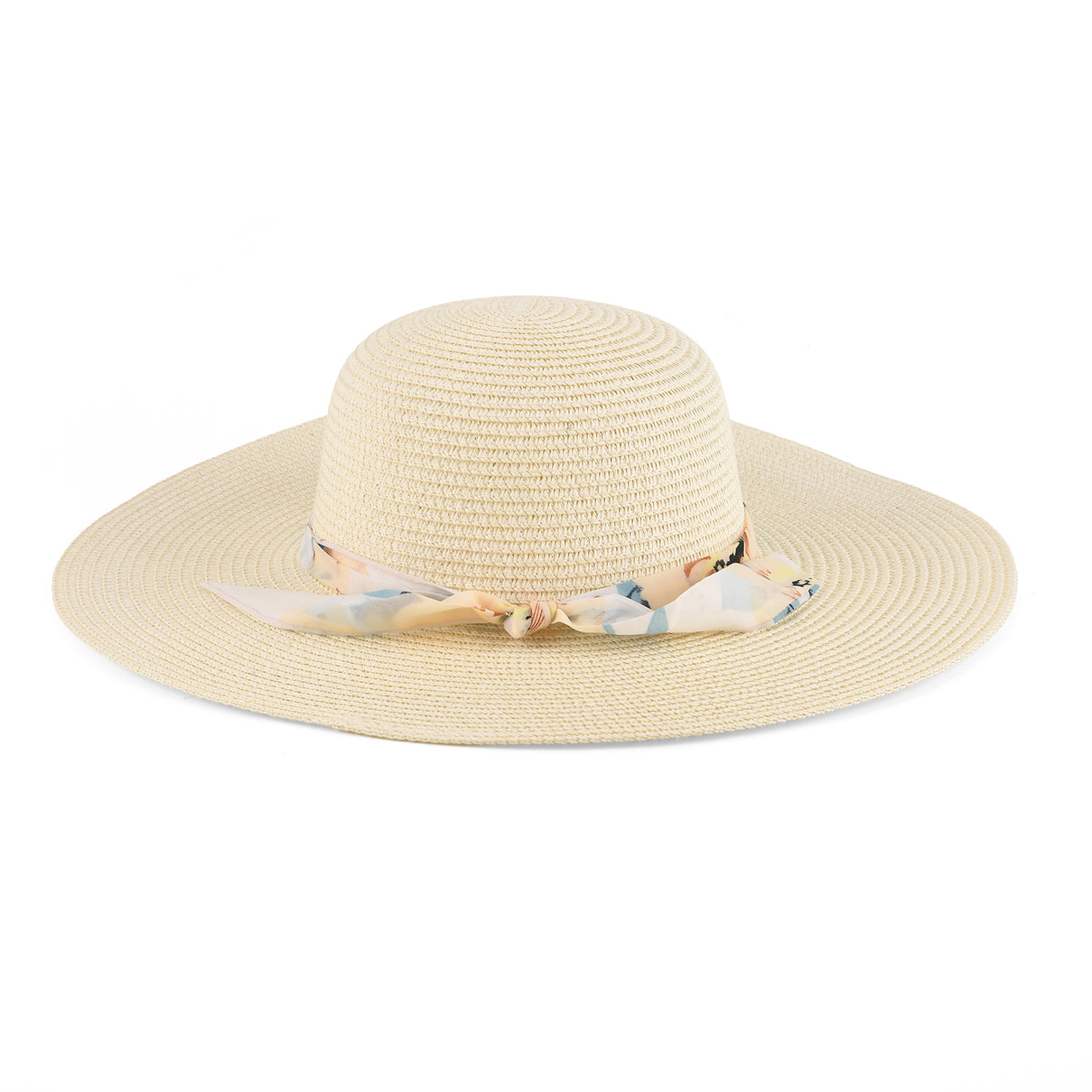 Woven Straw Wide-Brim Sun Hat (57cm) - Off White V32530778 0