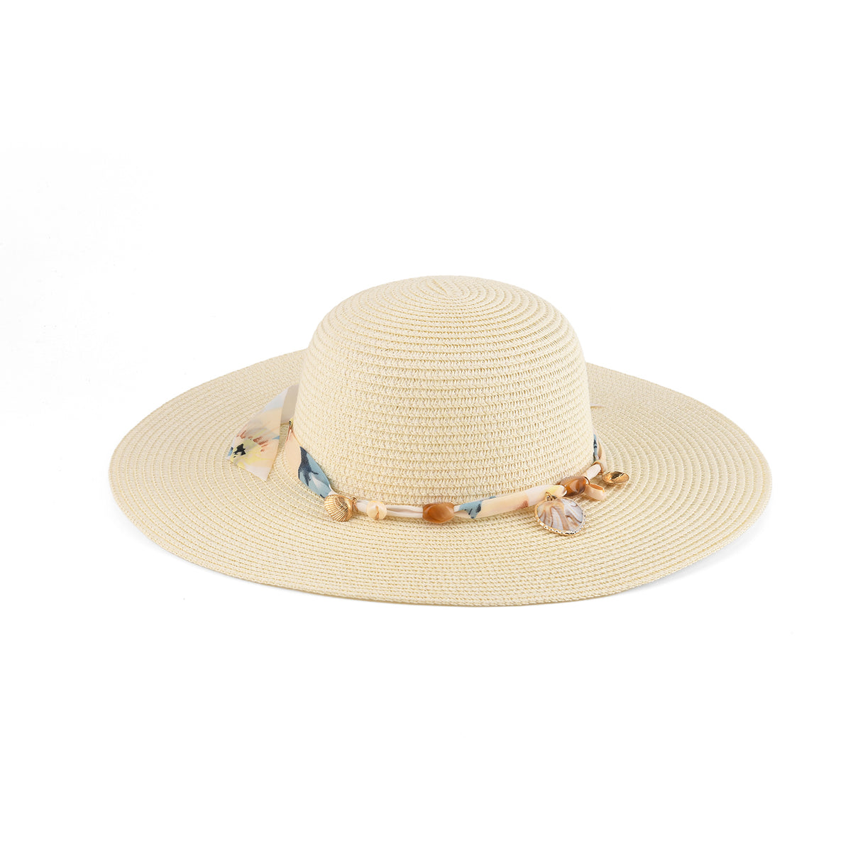 Woven Straw Wide-Brim Sun Hat (57cm) - Off White V32530778 2
