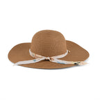 Woven Paper Straw Wide-Brim Sun Hat (57cm) - Khaki_8519904
