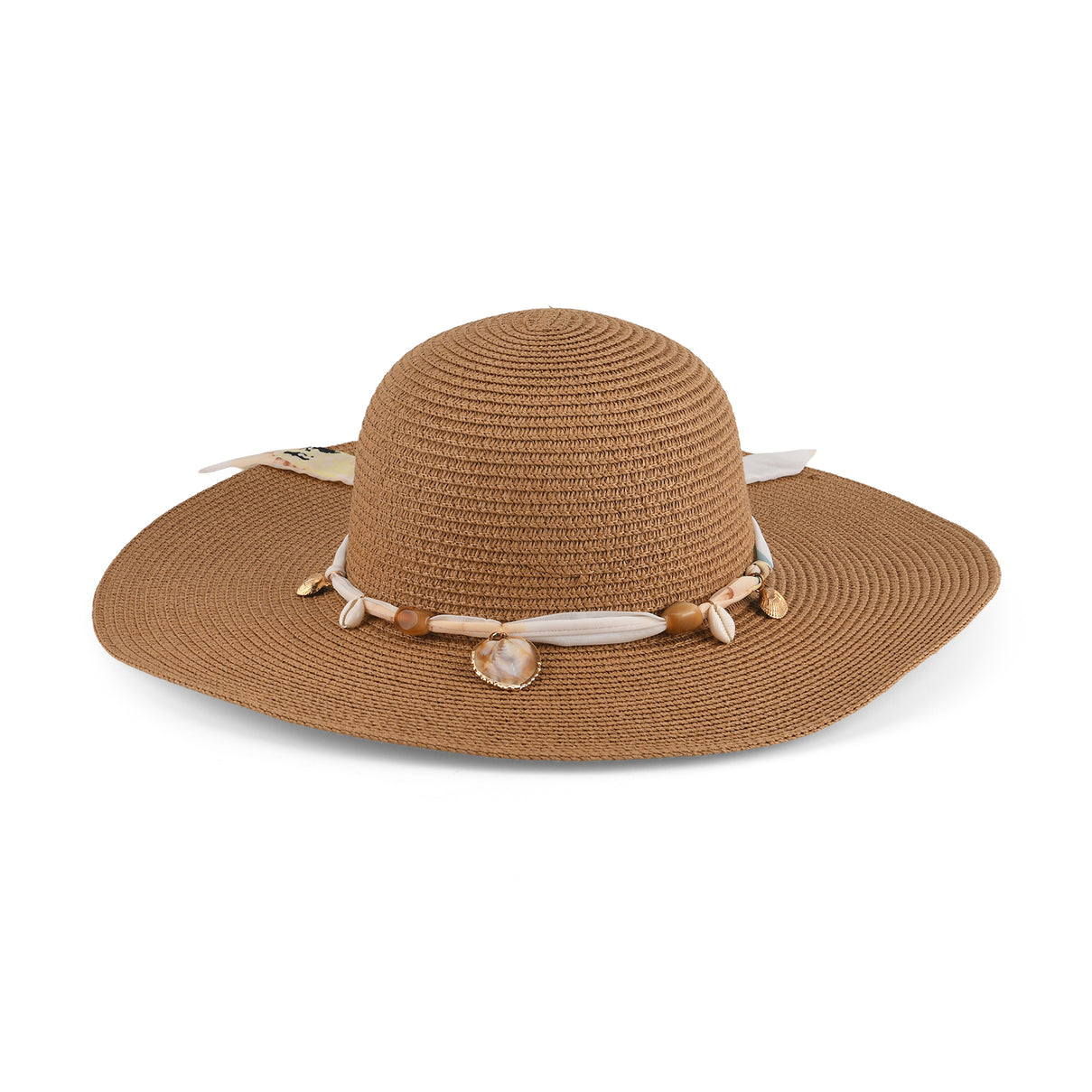 Woven Paper Straw Wide-Brim Sun Hat (57cm) - Khaki V32529167 2