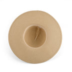 Woven Straw Wide-Brim Sun Hat (57cm) - Beige_8519905_5