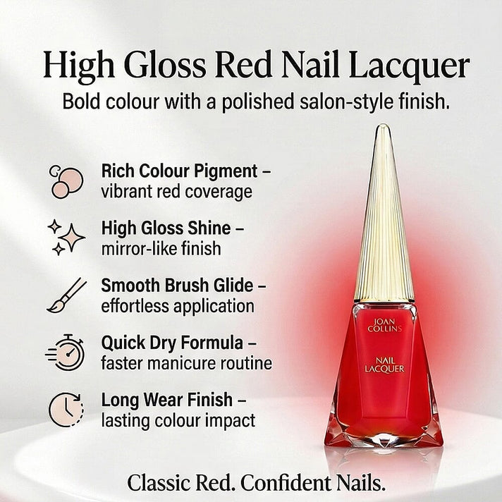 Joan Collins Timeless Beauty Nail Polish Lacquer (12ml) - Helena (Red) 8519973 2