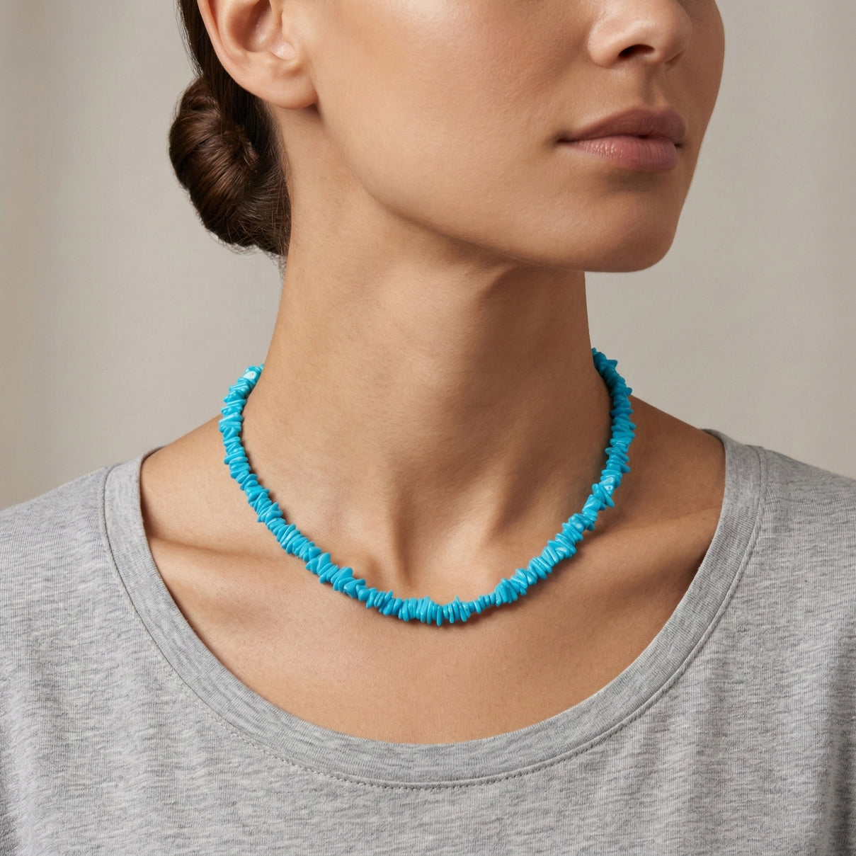 Sleeping Beauty Turquoise Necklace (Size - 18) 13.50 Ct. 8520023 2