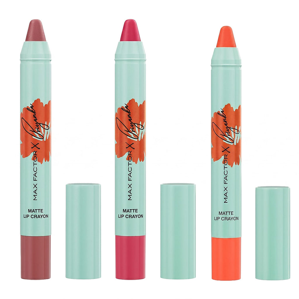 Set of 3- Max Factor Priyanka Lip Crayon (Includes Hibiscus, Mauve Love & Orange Grace)