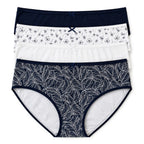 Pack of 4: Exquisite Elegance Midi Brief (Size 14) - Navy & White, 95% cotton & 5% Elastane_8520369